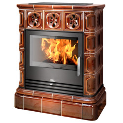 Kachlová kamna ABX Skotia s výměníkem, hnědá